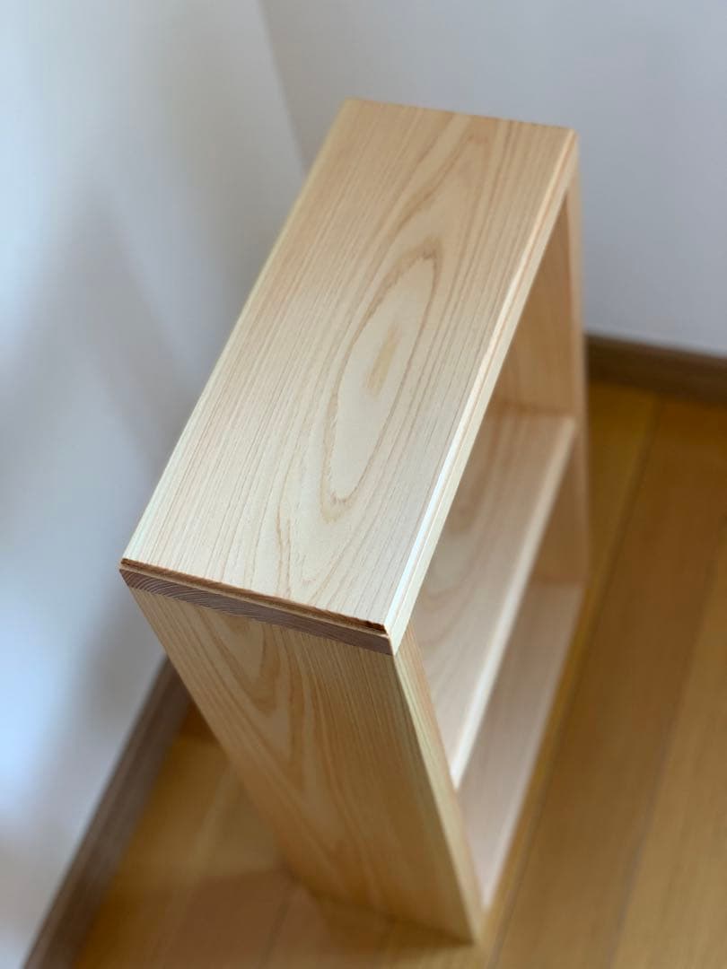 【ヒノキ無垢材】2段カフェシェルフ13cmタイプ アンティークキッチンラック