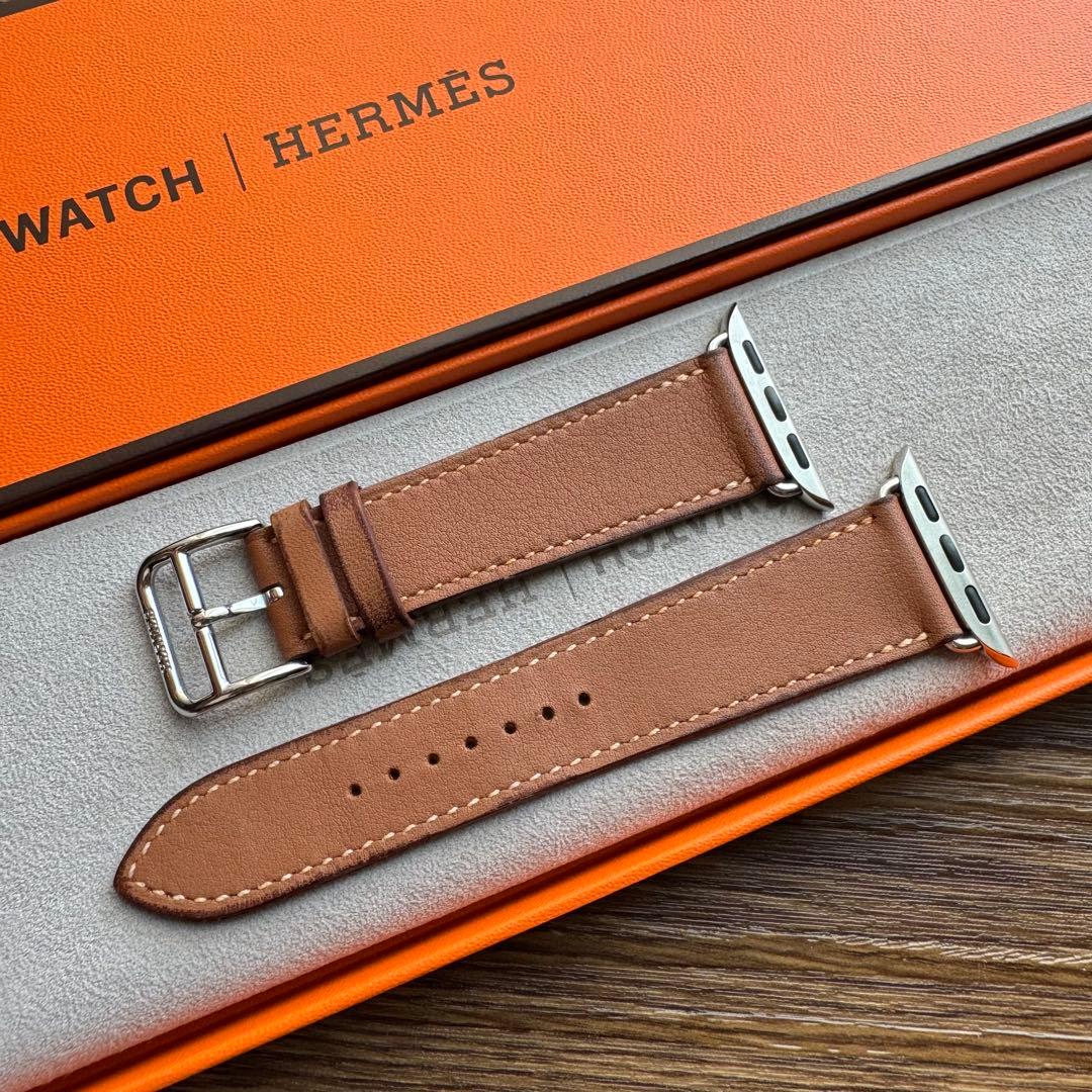 2784 人気品　Apple Watch エルメス　ゴールド　レザーバンド