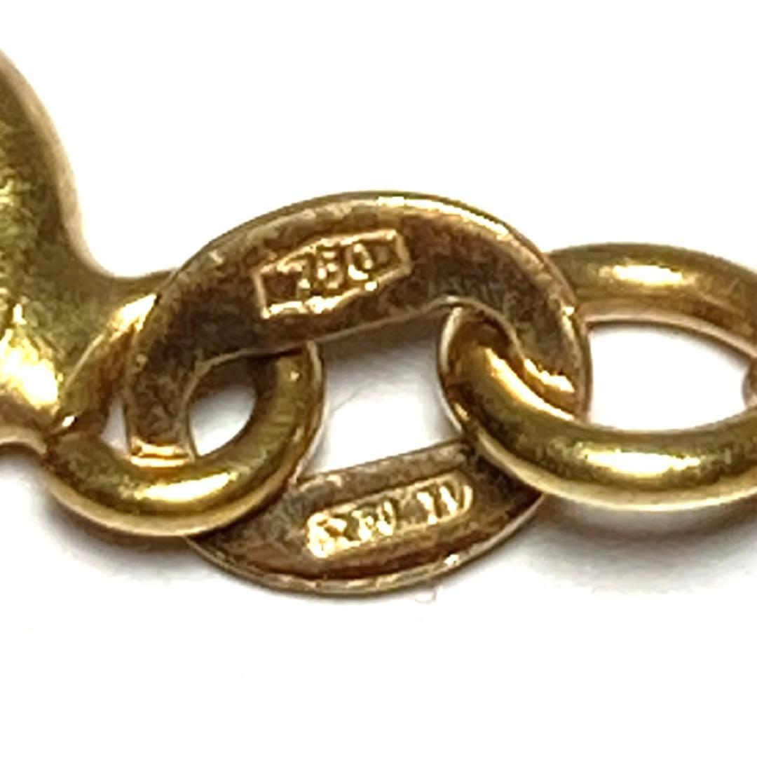 EK184 750刻印 K18 ゴールドツイストチェーンブレスレット