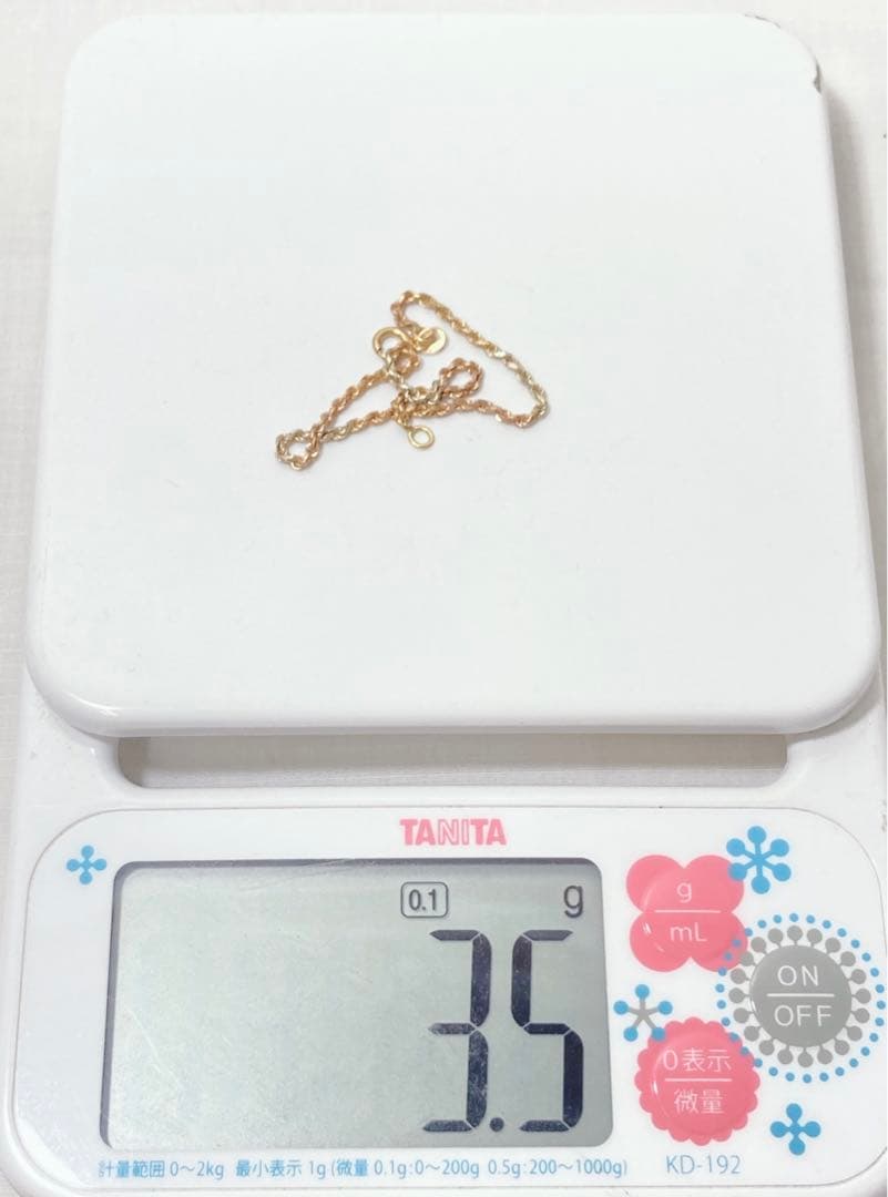 EK184 750刻印 K18 ゴールドツイストチェーンブレスレット