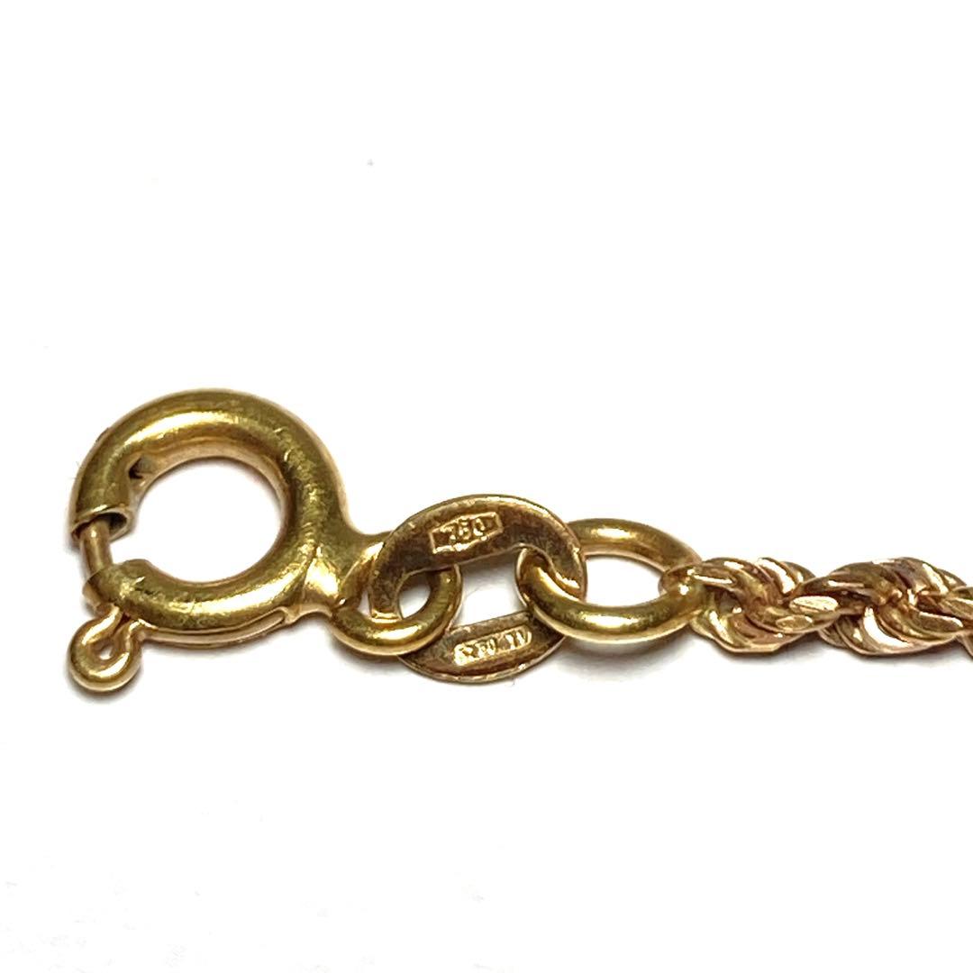 EK184 750刻印 K18 ゴールドツイストチェーンブレスレット
