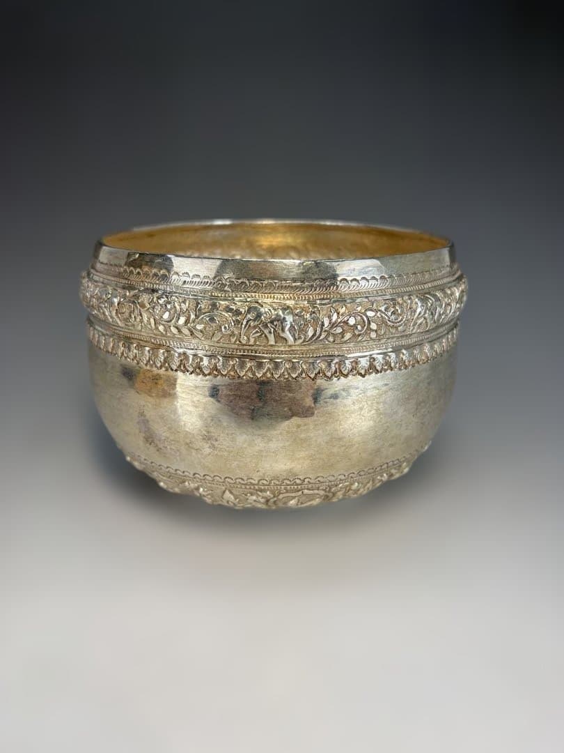 【中古品】銀　建水（合わせ箱）