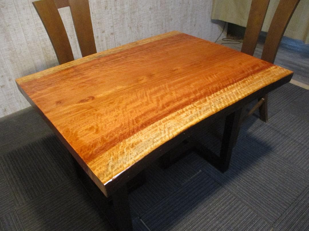 ＃1581■　ブビンガ　一枚板　テーブル　ローテーブル　ダイニング　座卓　デスク