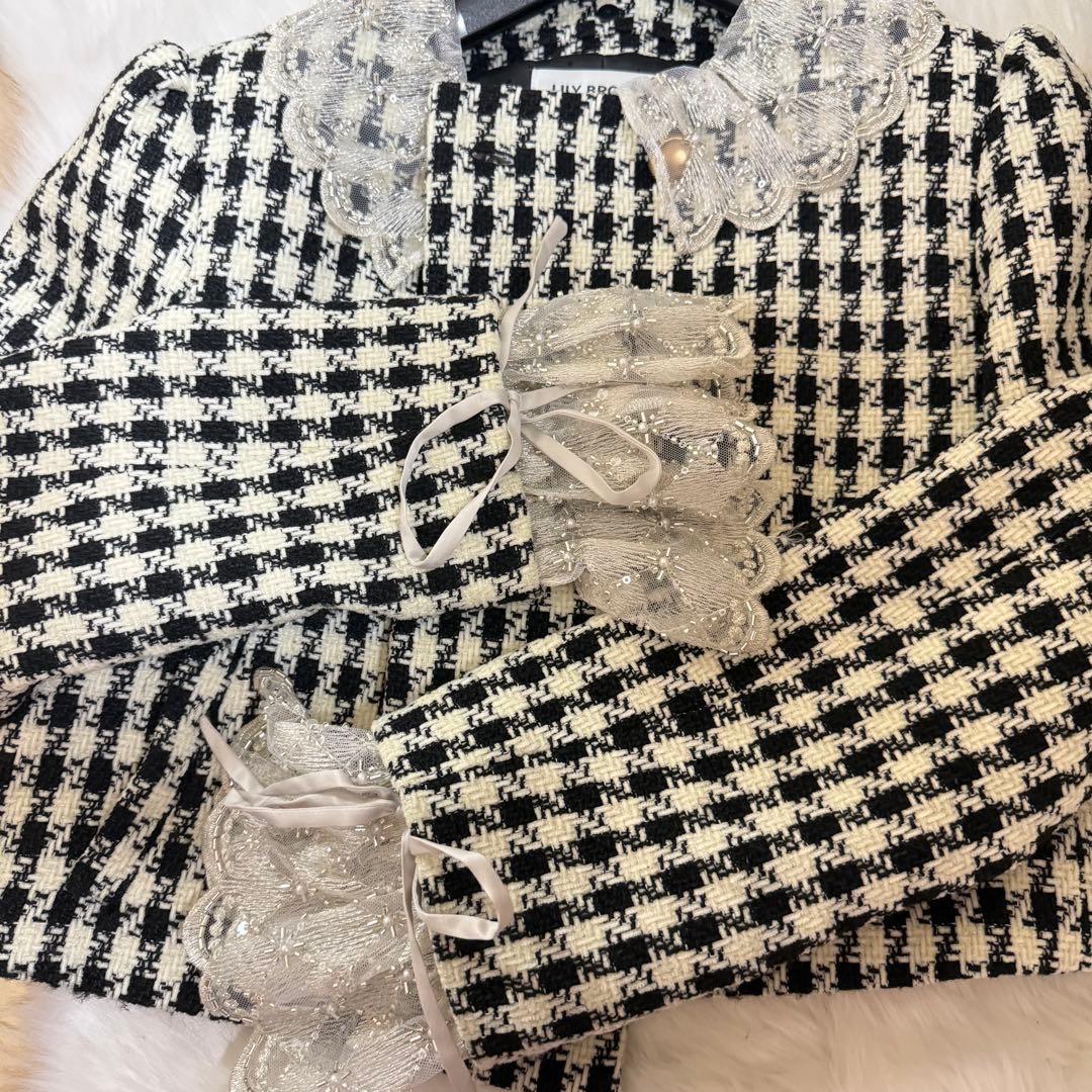 lily brown スカラップビジューアタッチドジャケット