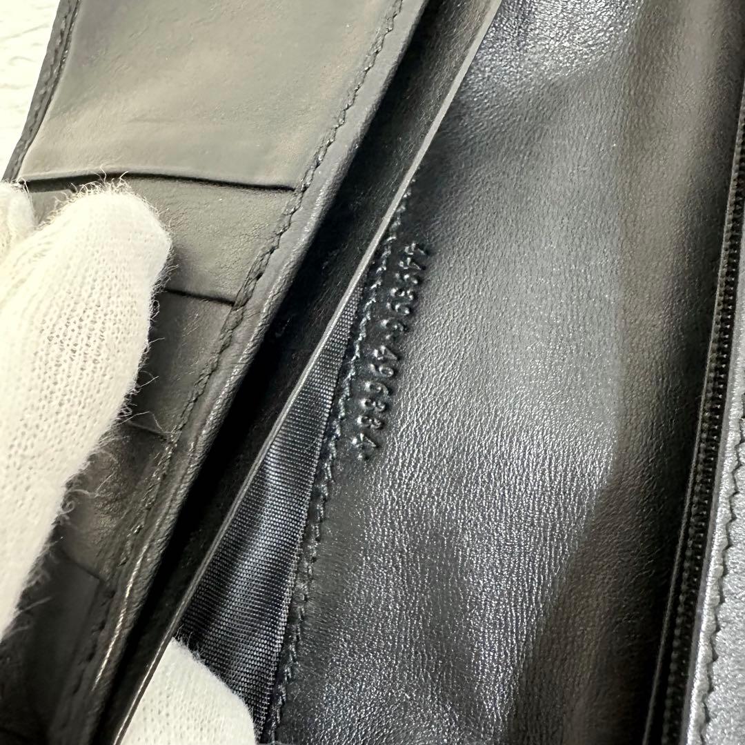 美品✨️GUCCI 長財布 マイクロシマ GG 型押し ロゴ ブラック