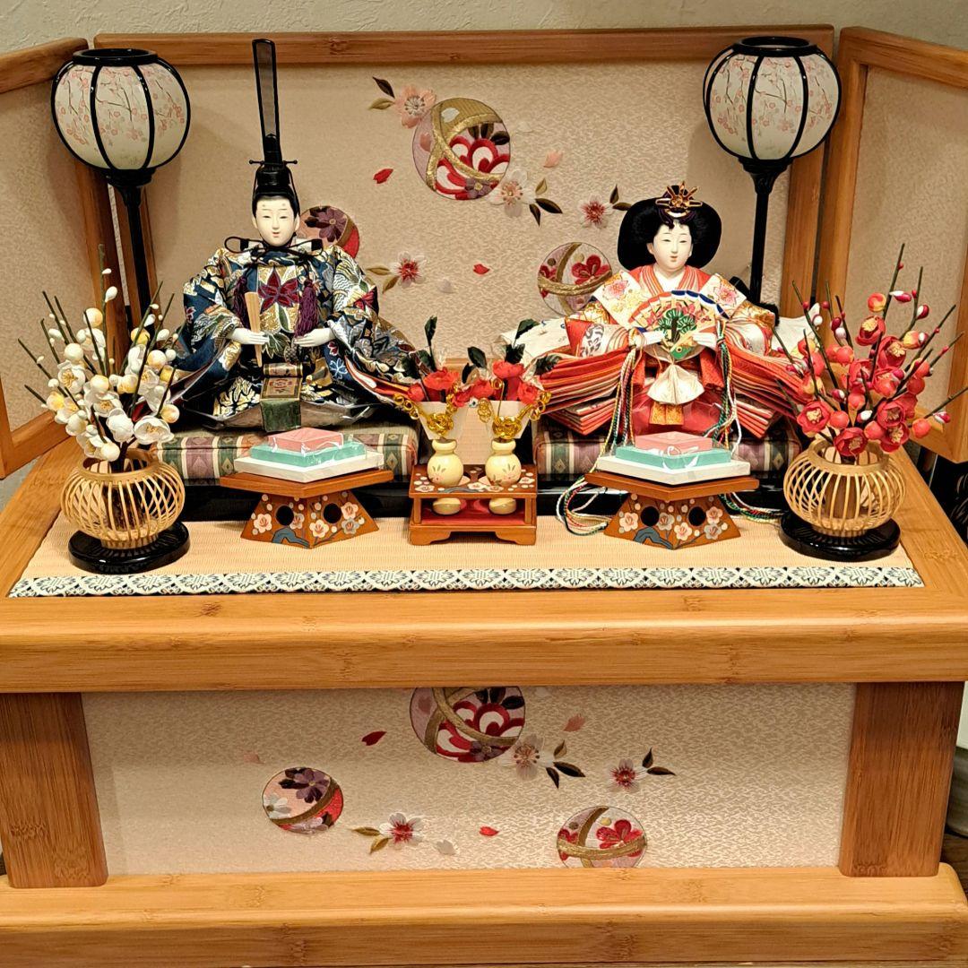 美品⭐お雛様⭐二人親王 コンパクト収納飾り