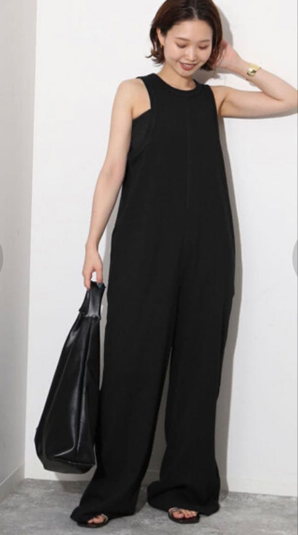 SLOBE IENA＊24ss完売コットンクレーターオールインワン黒36