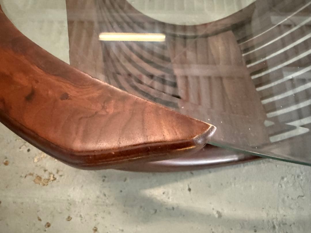 ローテーブル　アジアンスタイル家具　w124cm ガラス天板