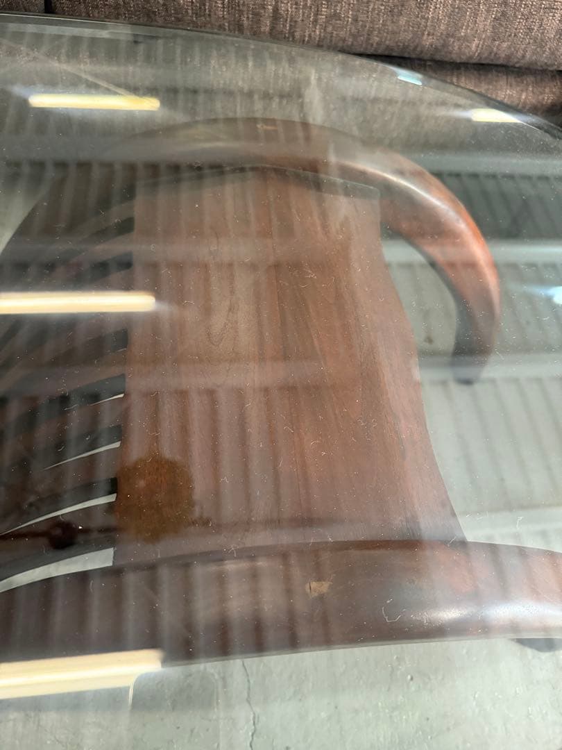 ローテーブル　アジアンスタイル家具　w124cm ガラス天板