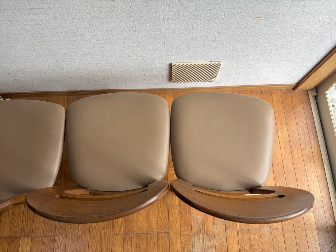 【引取限定】浜本工芸ダークブラウン木製ダイニングテーブルセット