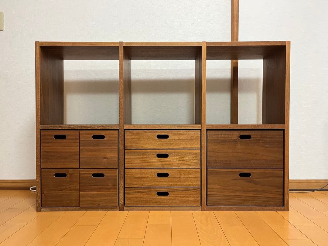 無印良品　スタッキングシェルフ2×3 ・スタッキングチェスト3点　ウォールナット