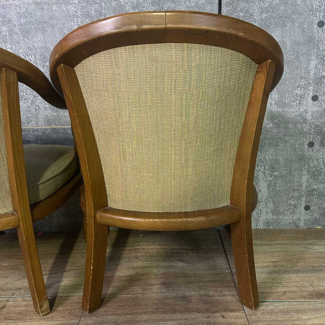 ꧁大川家具꧂アームチェア2脚 リビング ラウンジ ファブリック いす イス 椅子