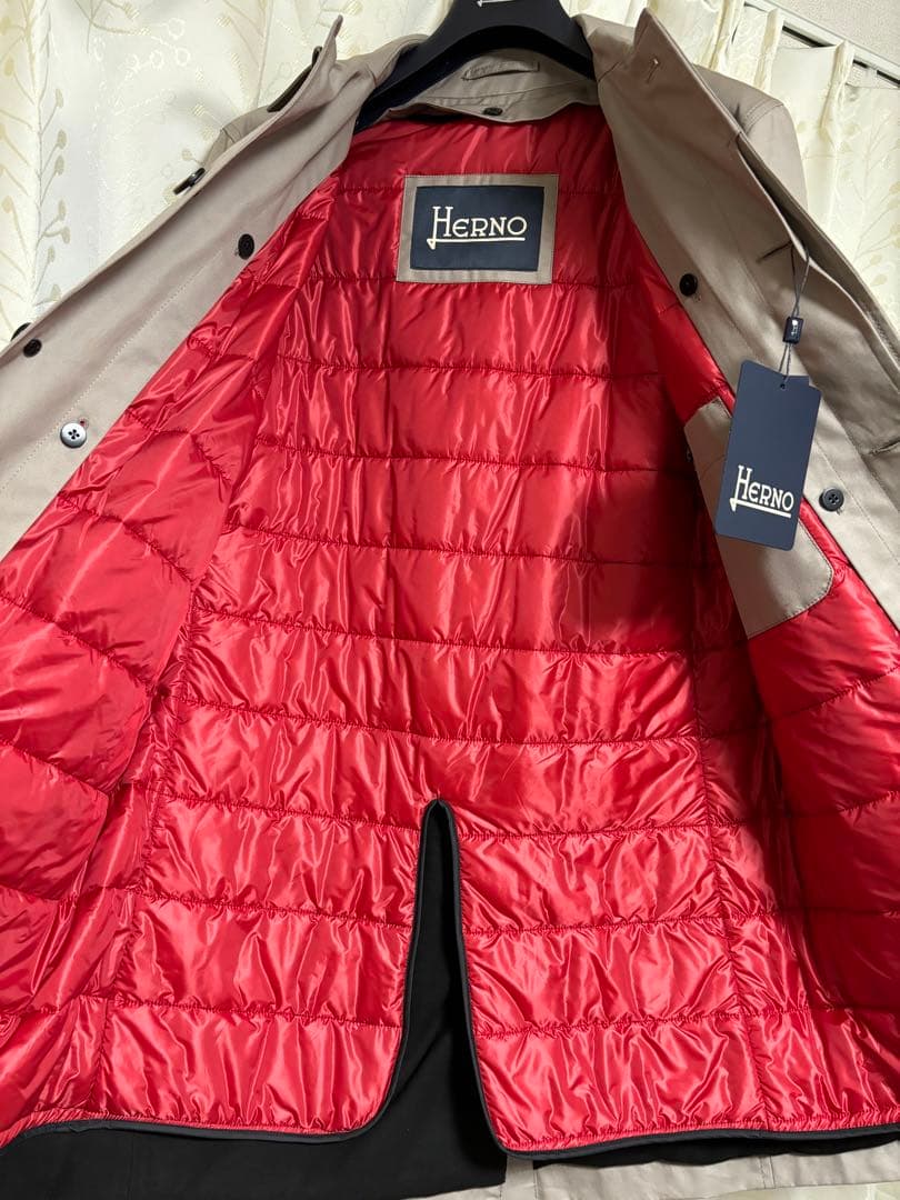 【新品】ヘルノ コート デロン グレー ベージュ メンズ HERNO