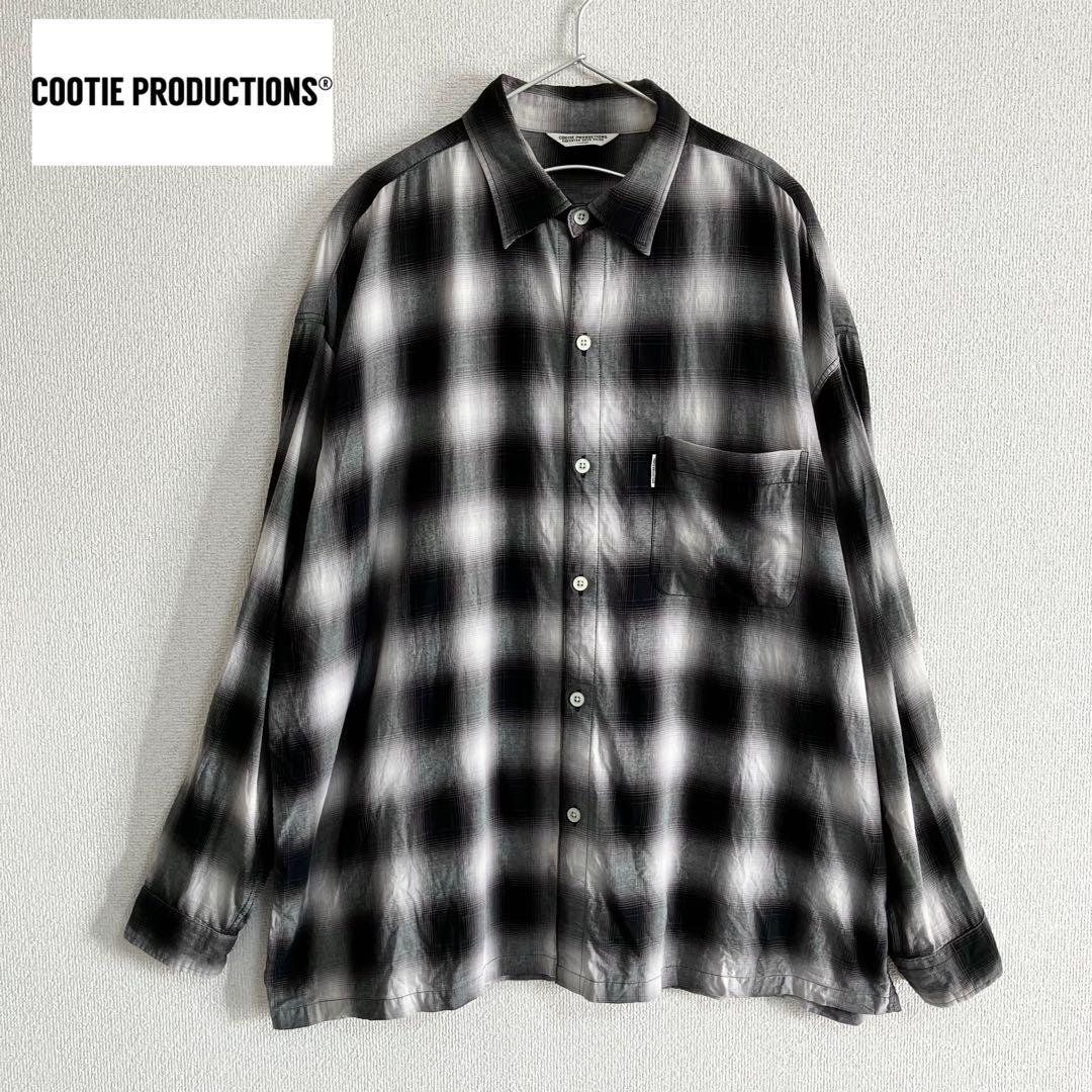 COOTIE Ombre Check L/S Shirt ブラック　L オンブレ
