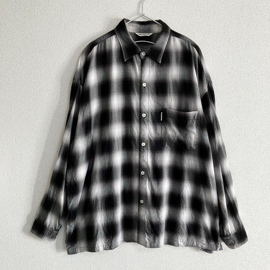 COOTIE Ombre Check L/S Shirt ブラック　L オンブレ