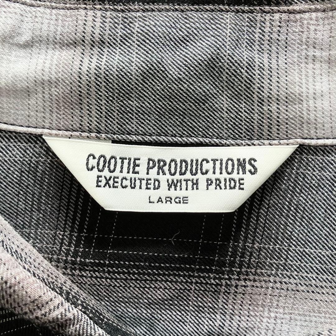 COOTIE Ombre Check L/S Shirt ブラック　L オンブレ