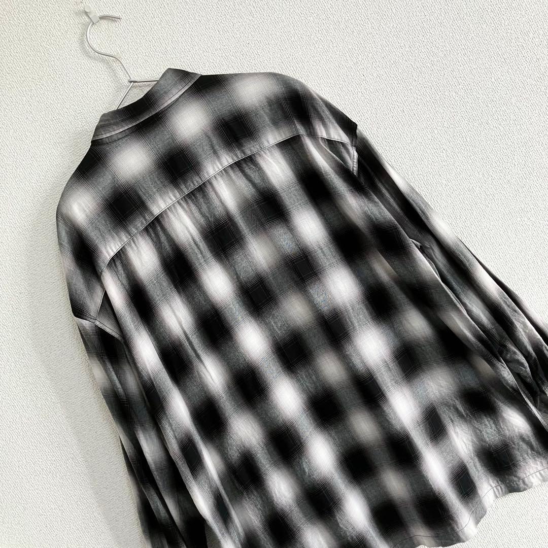 COOTIE Ombre Check L/S Shirt ブラック　L オンブレ