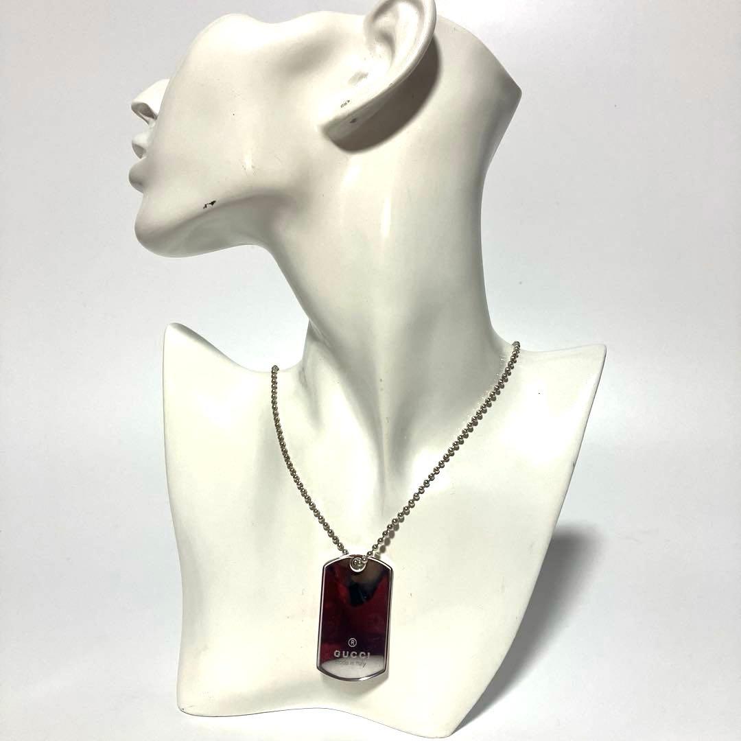 【美品】GUCCI グッチ ドッグタグ ボールチェーン ネックレス