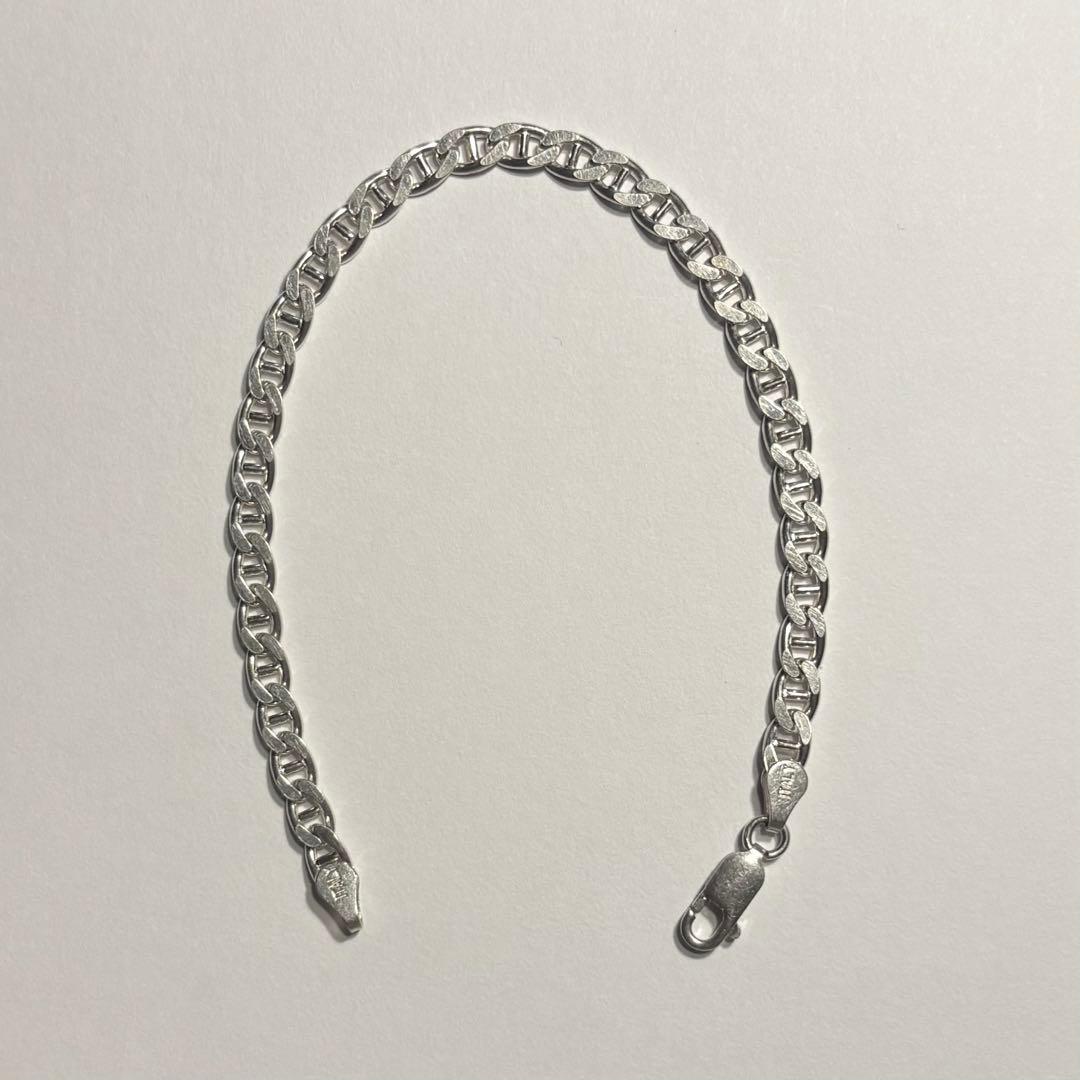 ヴィンテージ　イタリア製　シルバー925　アンカーチェーンブレスレット