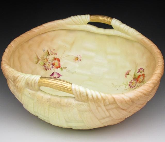 ロイヤルウースター 網笊形草花絵 ボウル 22cm アンティーク 1904年