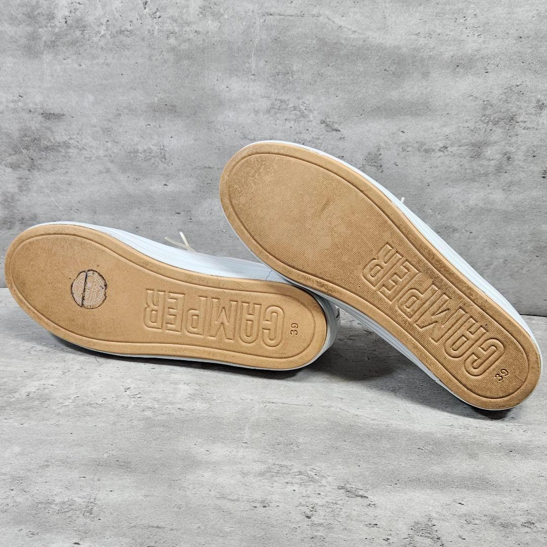 美品 CAMPER HOOPS スニーカー ホワイトレザー 39(25cm)