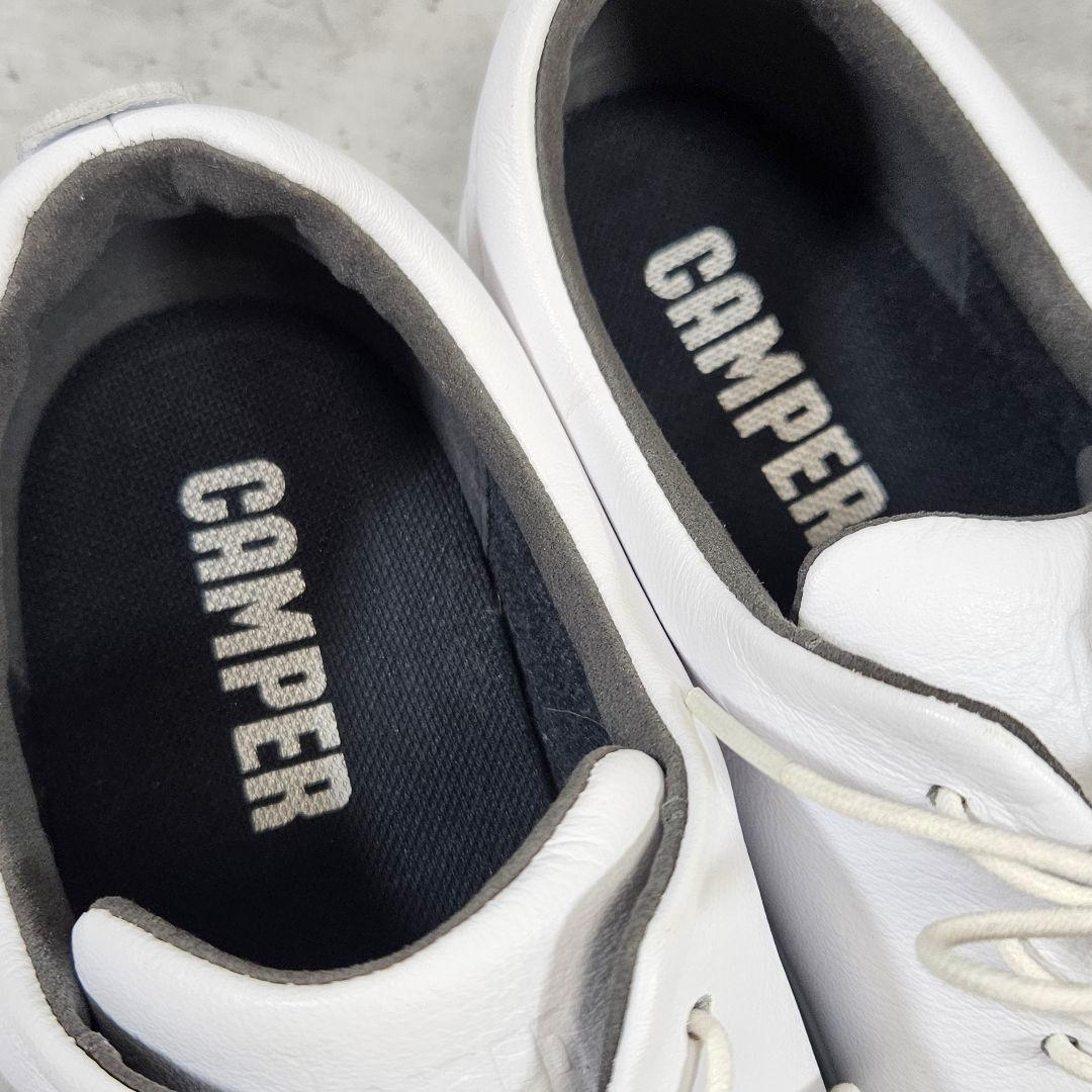 美品 CAMPER HOOPS スニーカー ホワイトレザー 39(25cm)