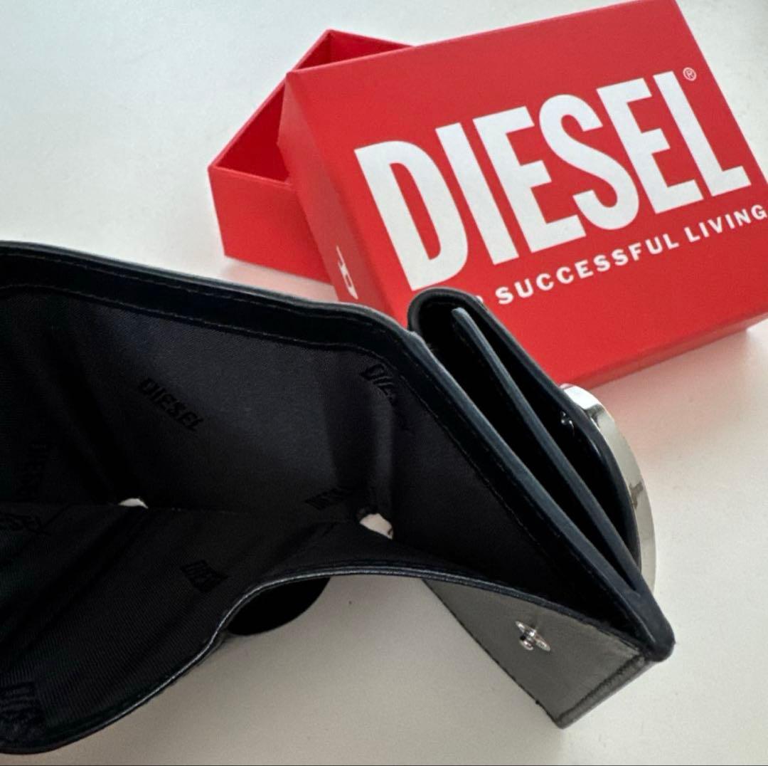 DIESEL 黒 折りたたみ財布