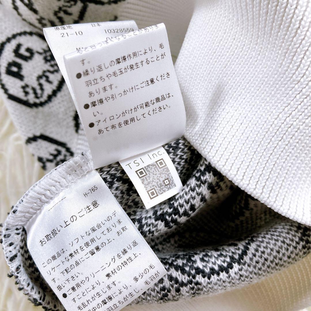 【2021年☆サイズ0☆極美品】パーリーゲイツ セーター　ニコちゃん総柄　白