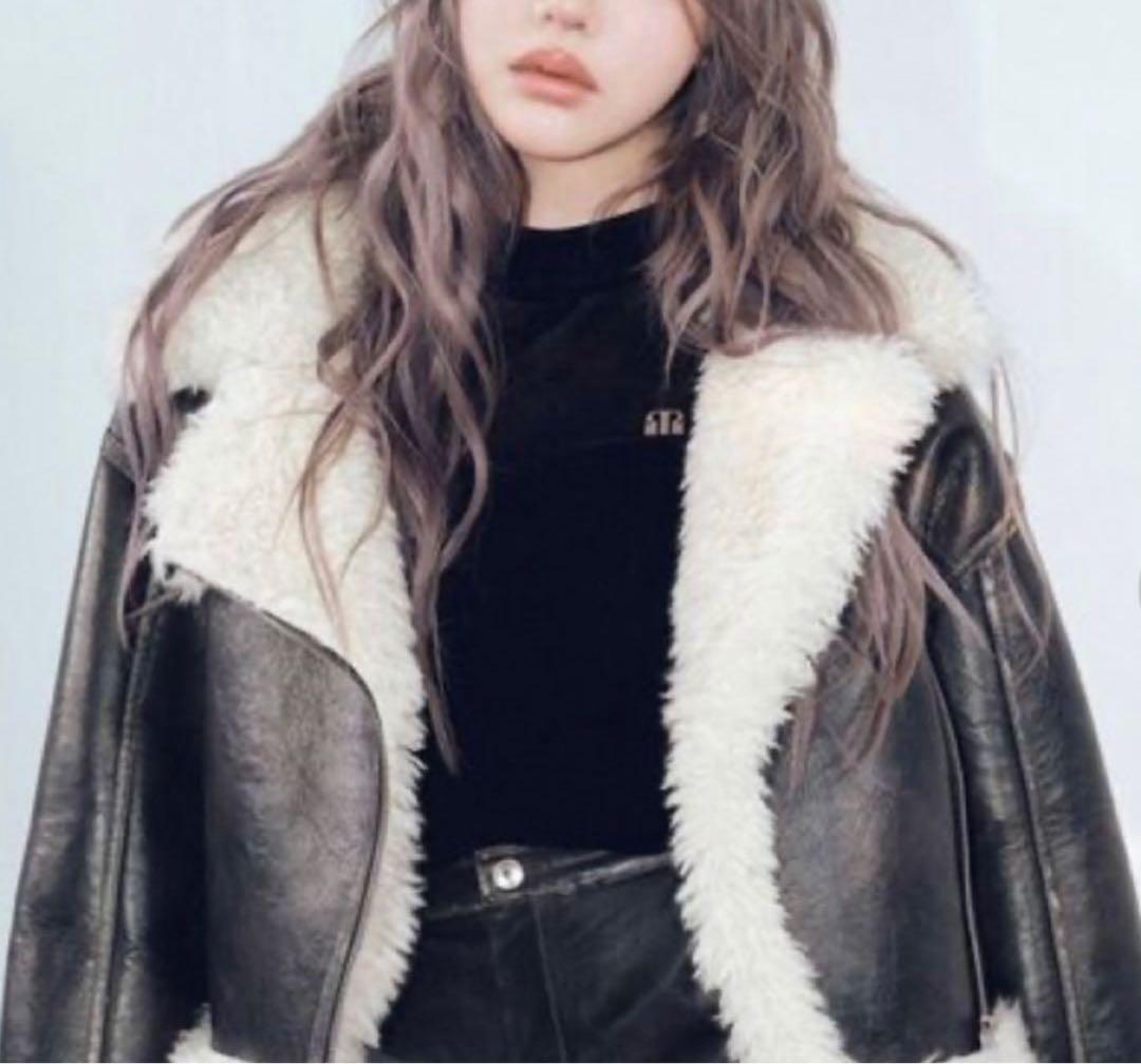 今月までの購入1500引　MURUA ヴィンテージライクショートフェイクムートン