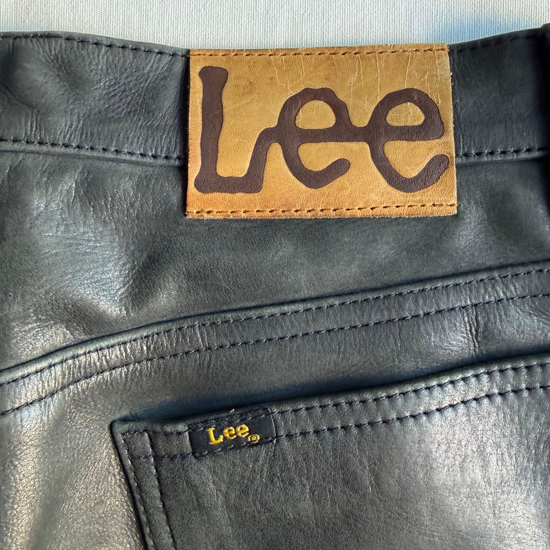 パンツ Lee riders black leather flare pants 32