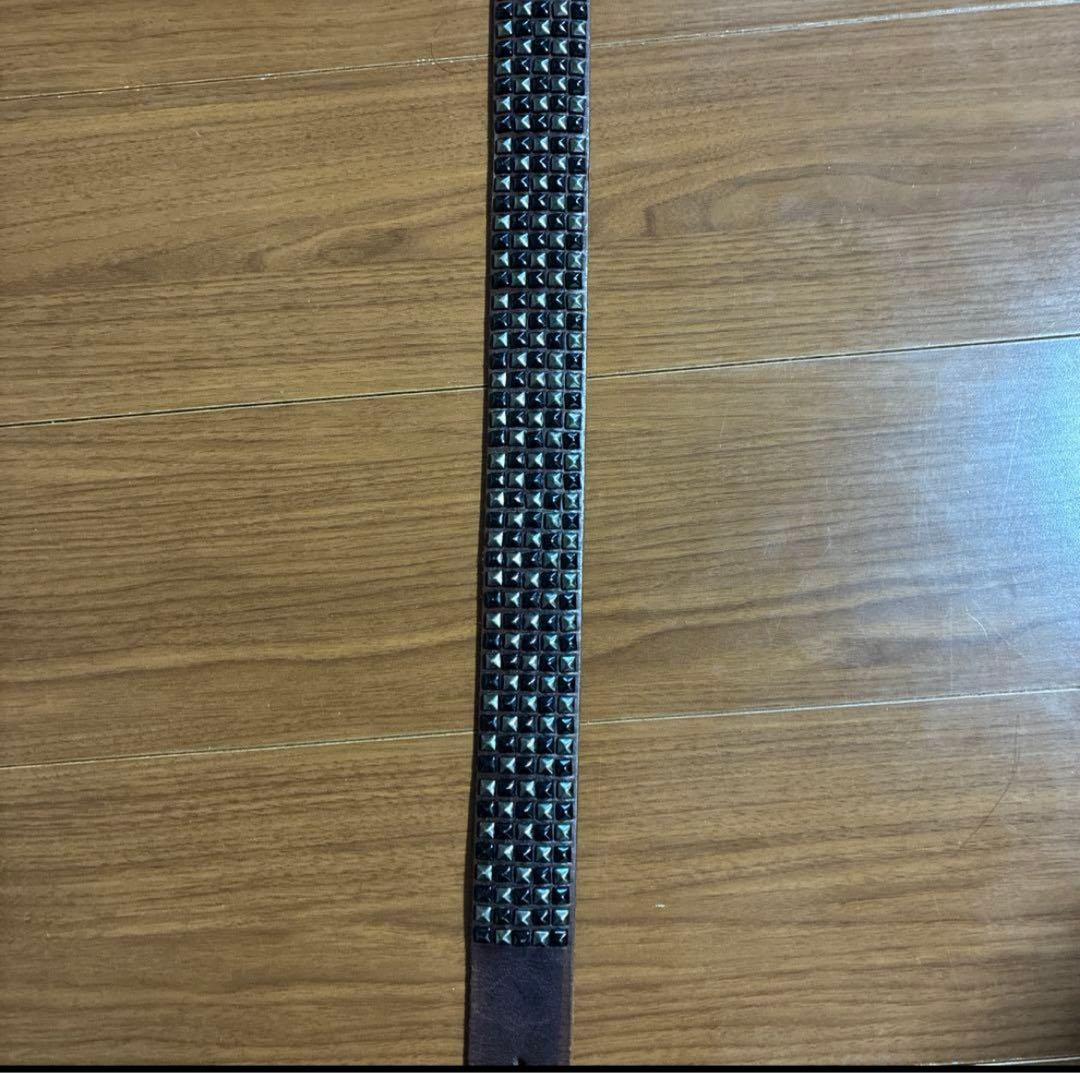 希少HTCスタッズベルト5連ピラミッド　ブラック×シルバー　vintage