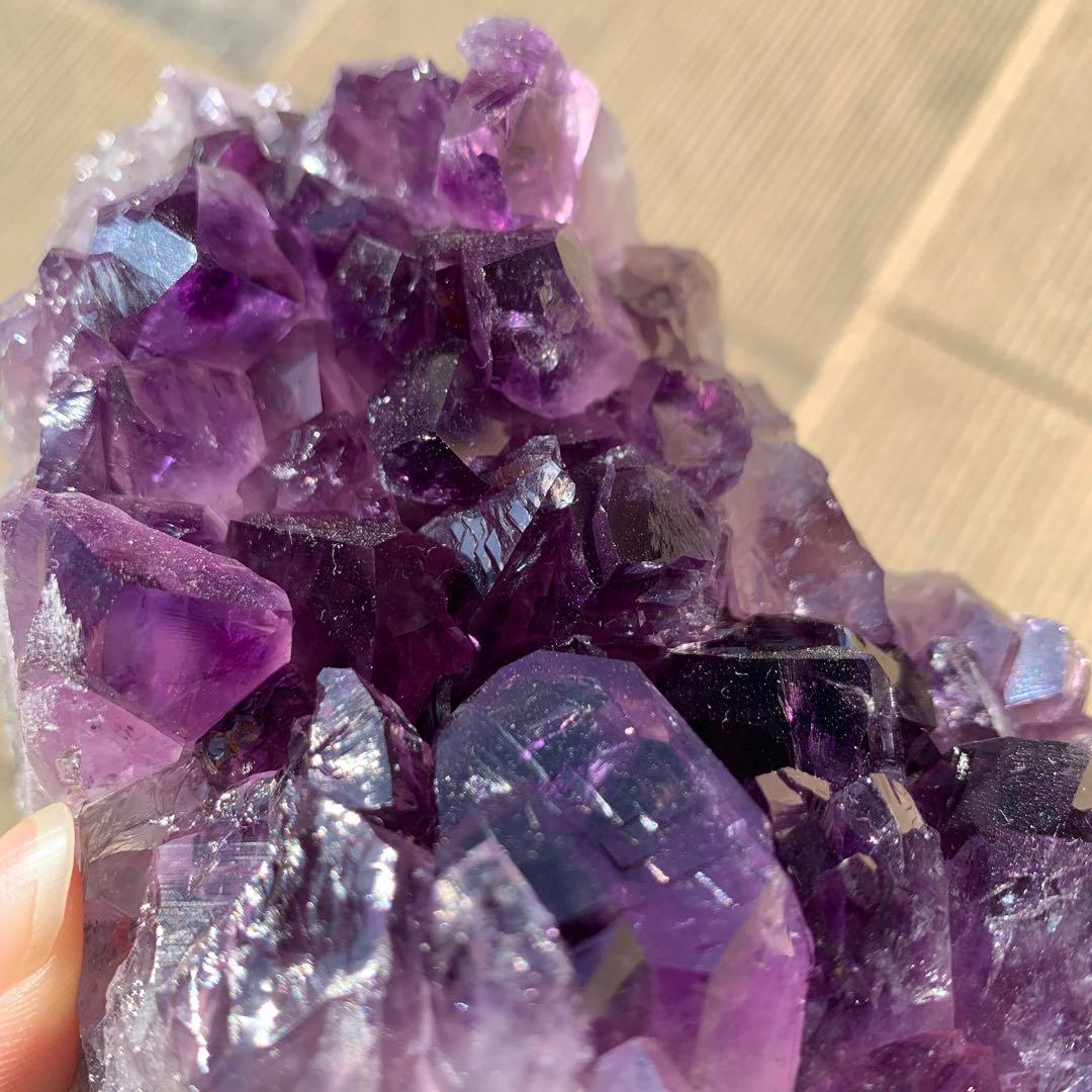 【♒映え映え・色が濃い♒】濃厚紫色 ウルグアイ産 高品質アメジスト 原石 天然石