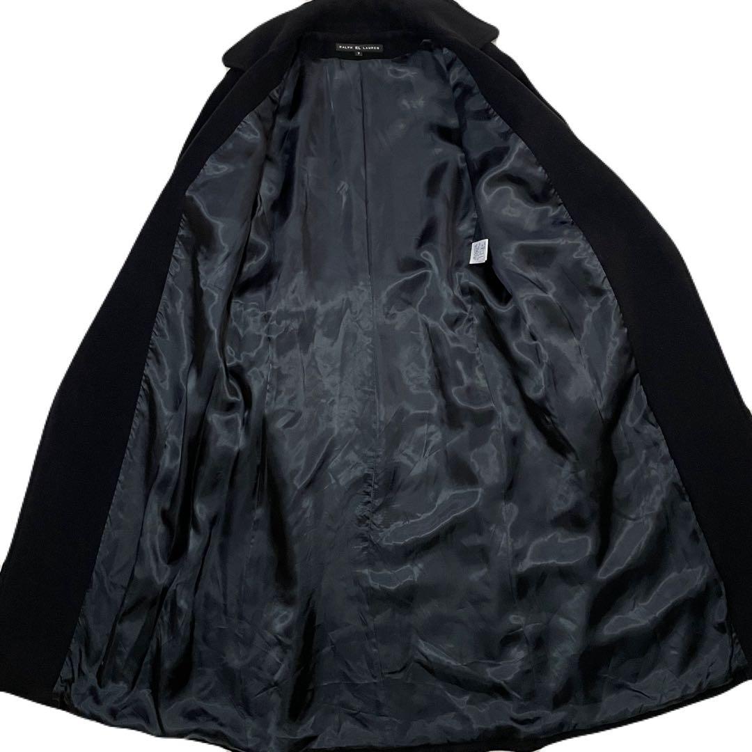 ラルフローレン ロングコート ガウン ベルト Aライン 女優襟 アンゴラ