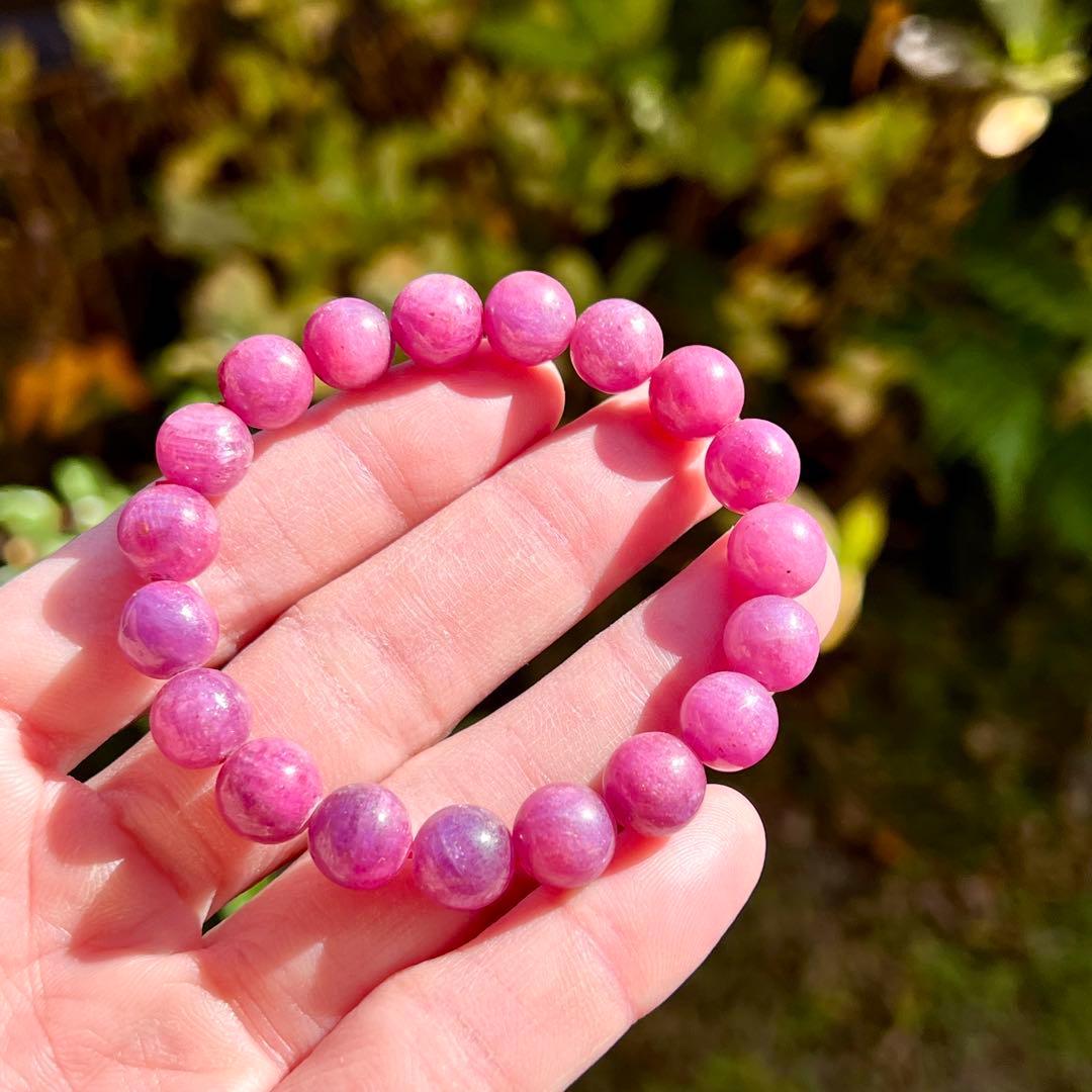 非加熱　高品質　ルビーブレスレット　コランダム　パワーストーン 2-14