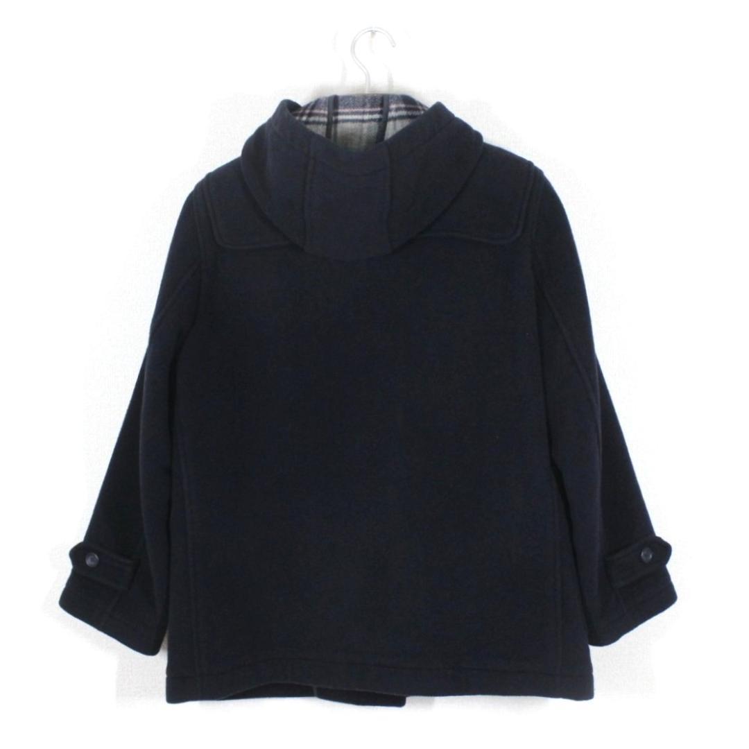 51【美品】イーストボーイ ダッフルコート 11 ネイビー 紺 L 裏チェック柄