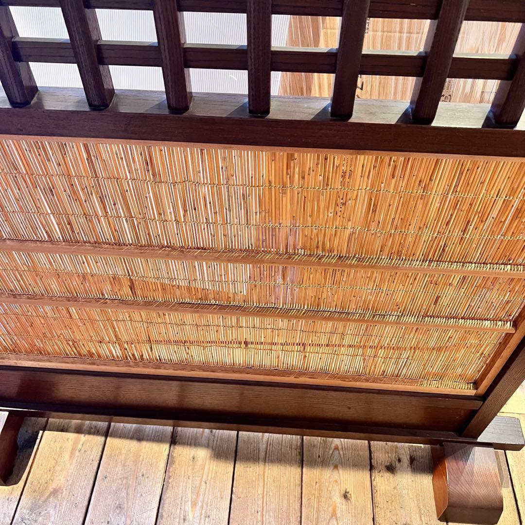 木製 衝立 自立式 障子 戸 間仕切り 和 古家具 古民具 高級 材木 天然