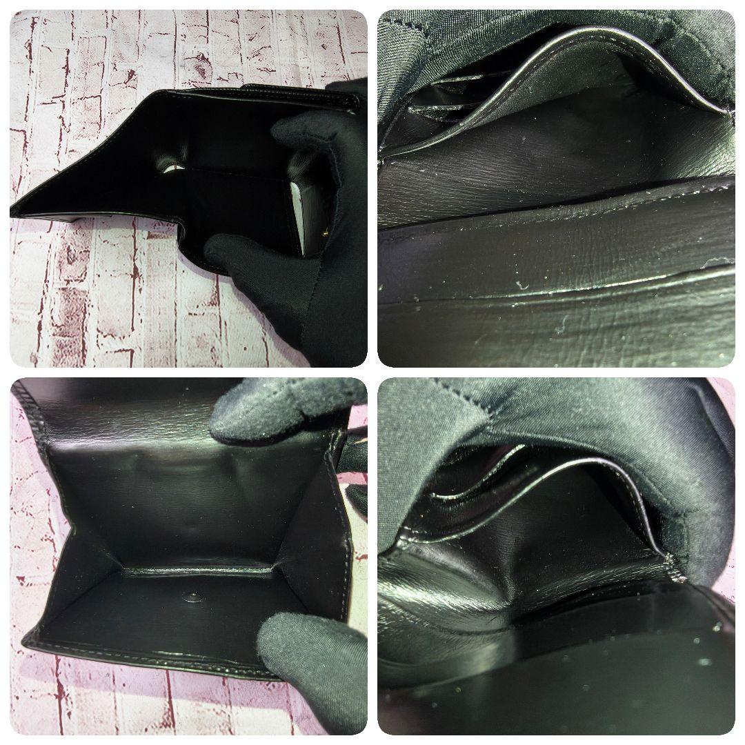 【美品】ルイヴィトン 二つ折財布 エピ ポルトモネ 本革 レザー Wホック／黒X