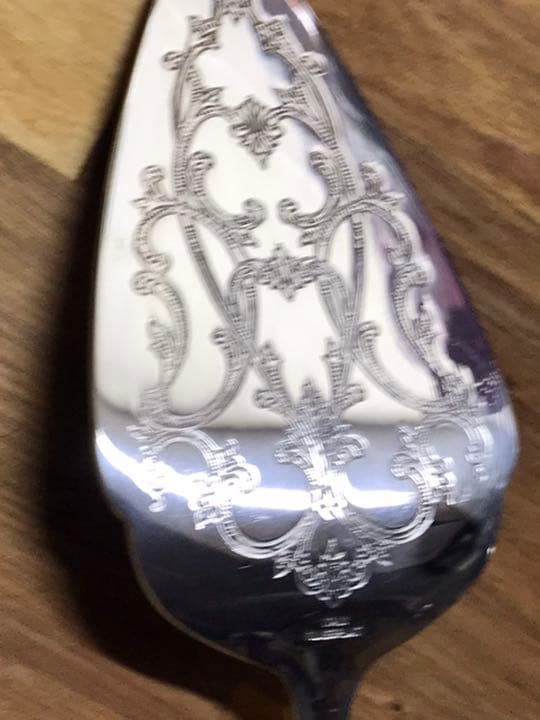 メディチ家にある様な豪奢なイタリア製アンティーク銀器ケーキナイフサーバー29cm