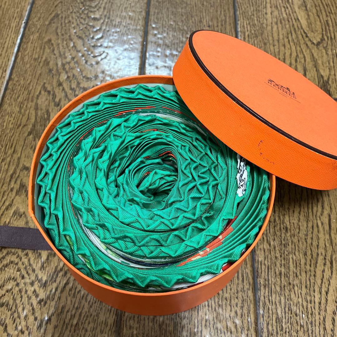 エルメス　プリーツスカーフ　保管品❗️「さくらんぼ」柄