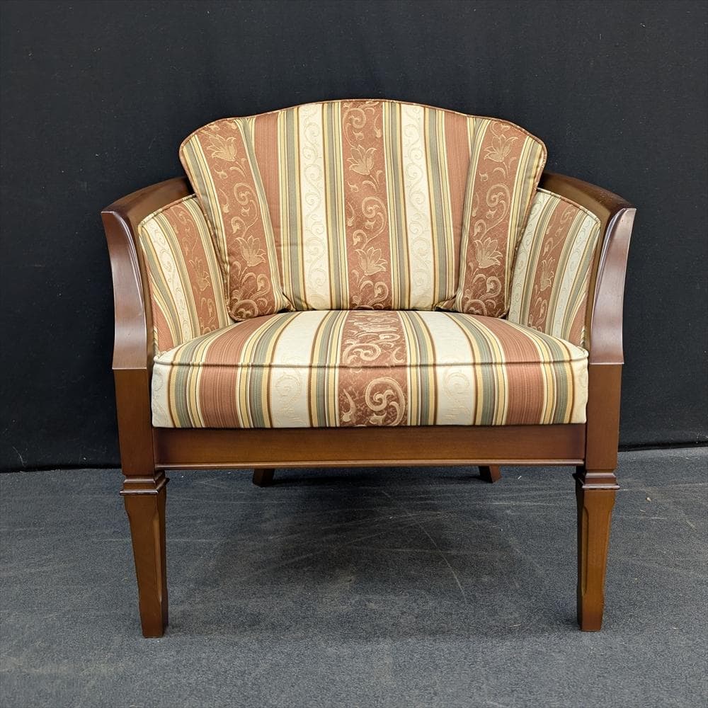 美品　マルニ　地中海　1人掛けソファ　シングルソファ　1P　リビング　天然木