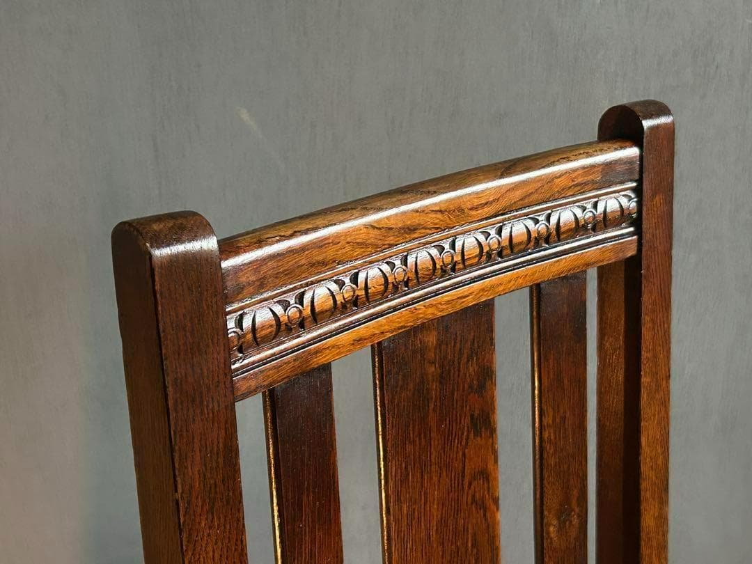 ②　英国　イギリス　ロイズアンティークス　ハイバックチェア　高浮き彫り　GY