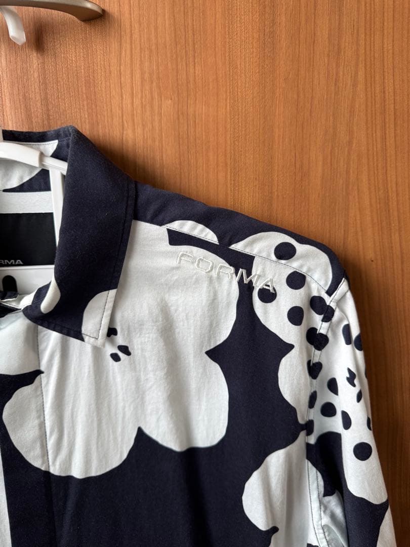 11747391FORMA長袖シャツ ネイビー/ホワイト