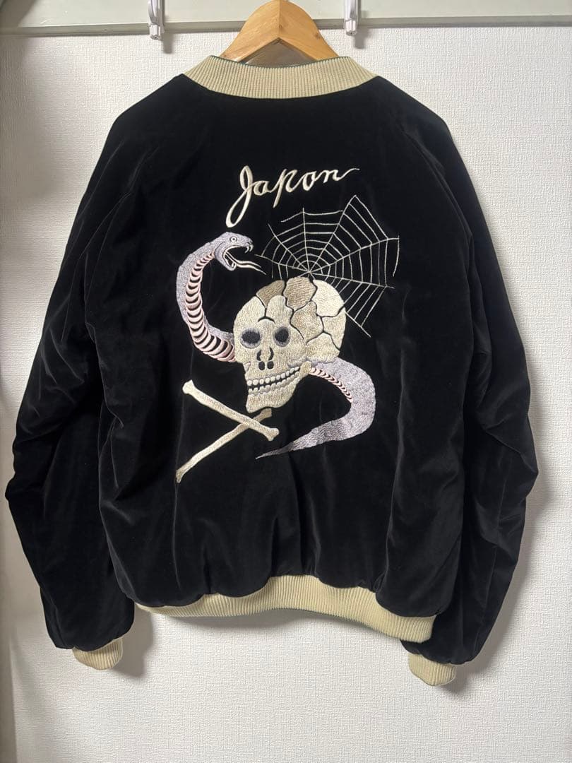 美品　テーラー東洋　スカジャン　髑髏　蛇　別珍　港商