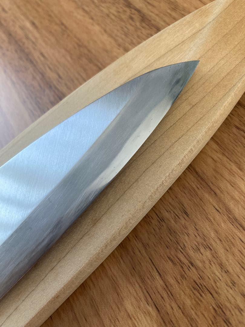 へ*ぱ様 源昭忠　本鍛錬　青紙鋼　相出刃包丁　鞘付き