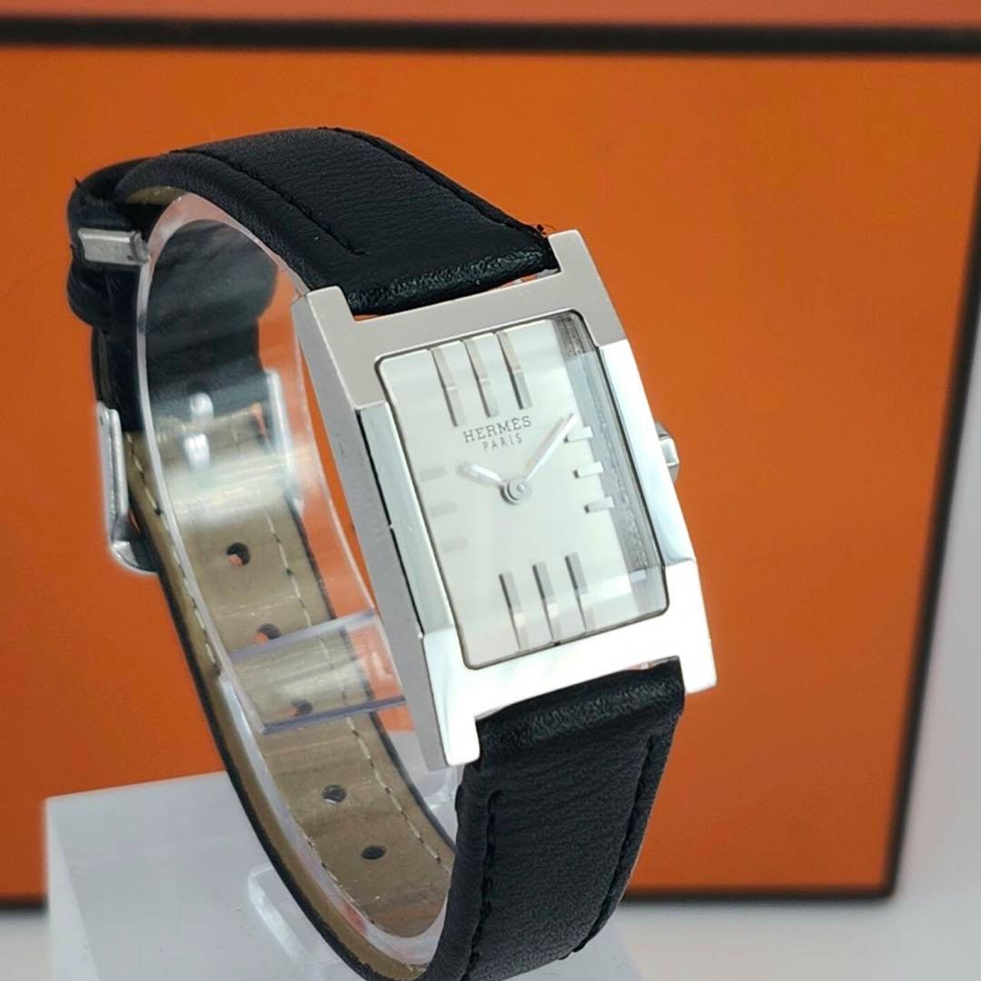 新品ベルト✨　エルメス　タンデム　カットガラス　白文字盤　クォーツ 付属品有り