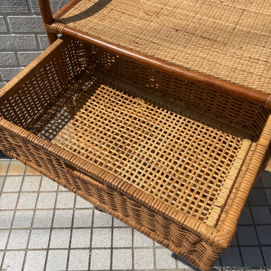 昭和レトロ ラタンチェスト 5段 引き出し箪笥 古家具 ビンテージヴィンテージ