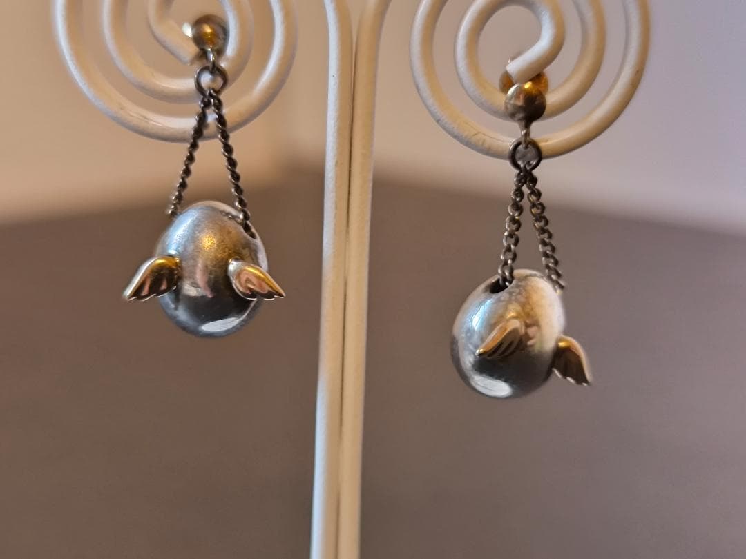 天使の卵　925 シルバー K18 金　ゴールド　ピアス