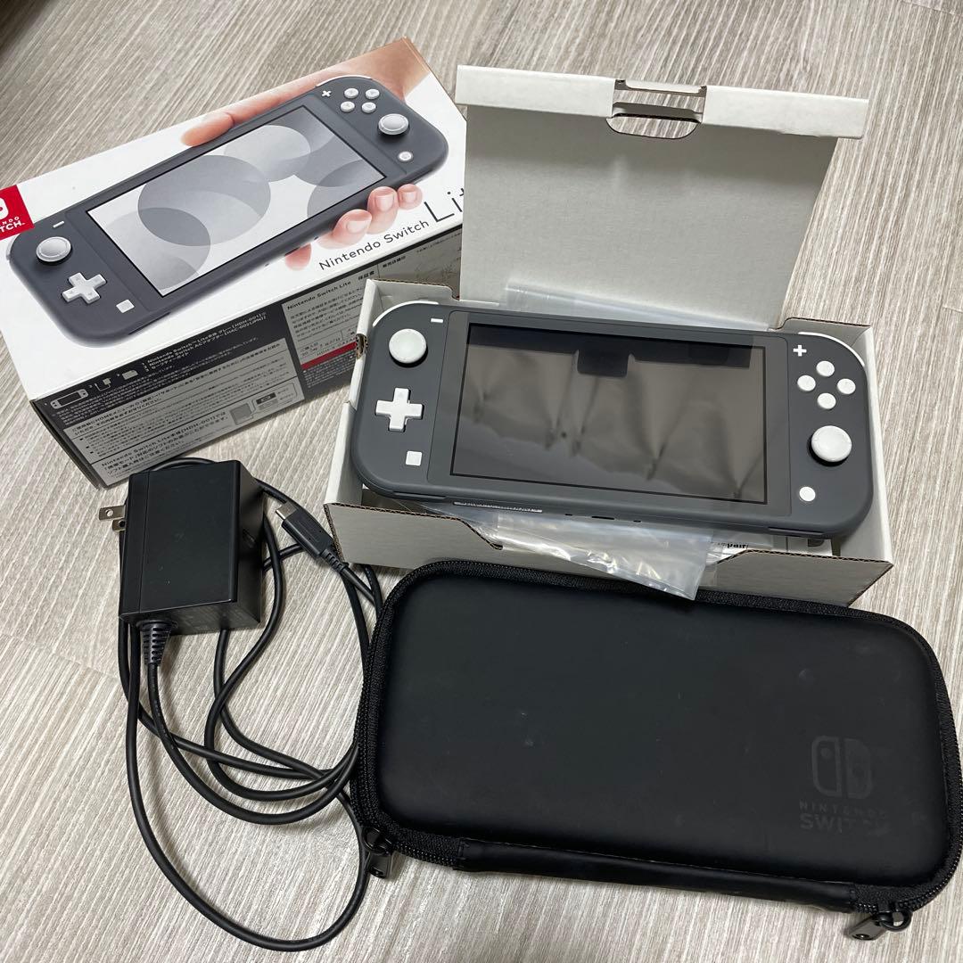 Nintendo Switch Lite グレー　本体＋箱＋収納ケース＋充電器