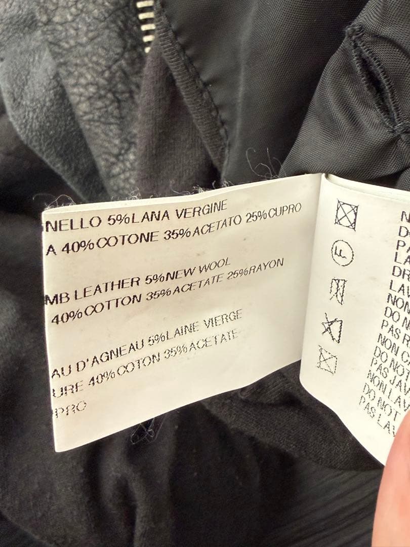 リックオウエンス カウルネック カーブZIPレザージャケット