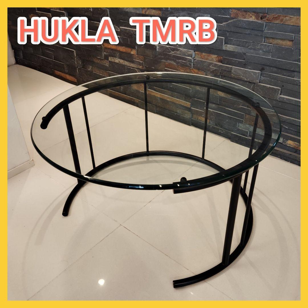 【美品】HUKLA フクラ ガラステーブル 70cm TMRB ブラックフレーム